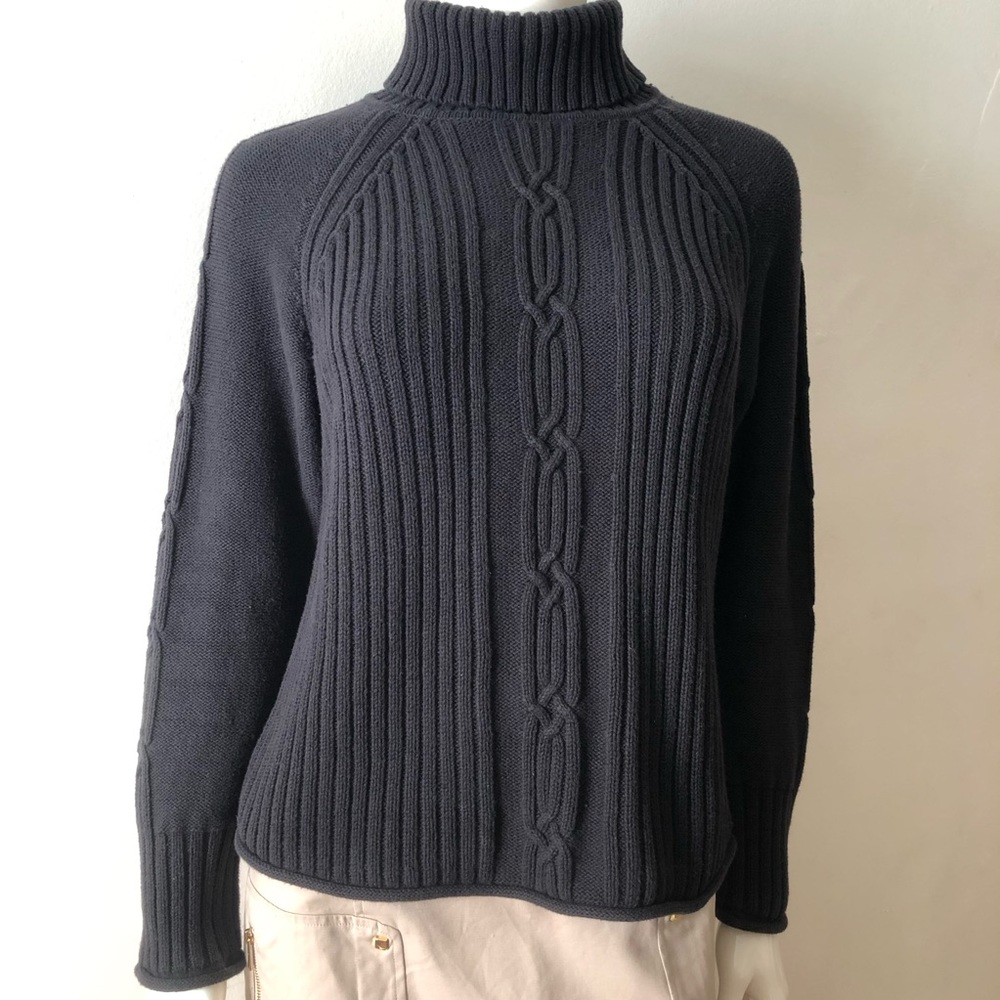Leo & Nicole Black Turtleneck Sweater Size Large